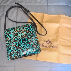 Patricia Nash Crossbody Balluri Turquoise Tooled
